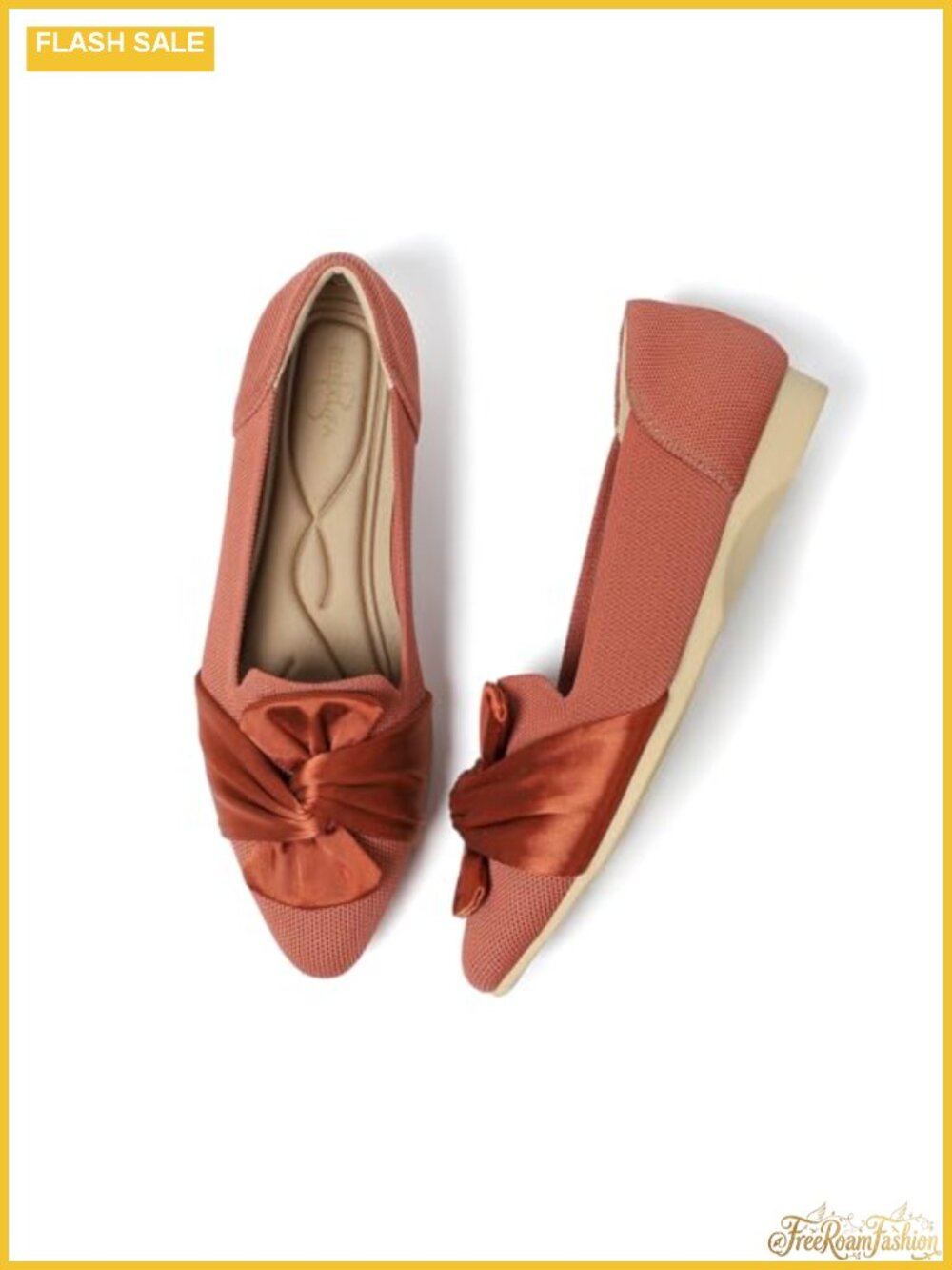 Pointed Toe Knit Mary Jane Ballet Flats Stretchy Slip-On Shoes